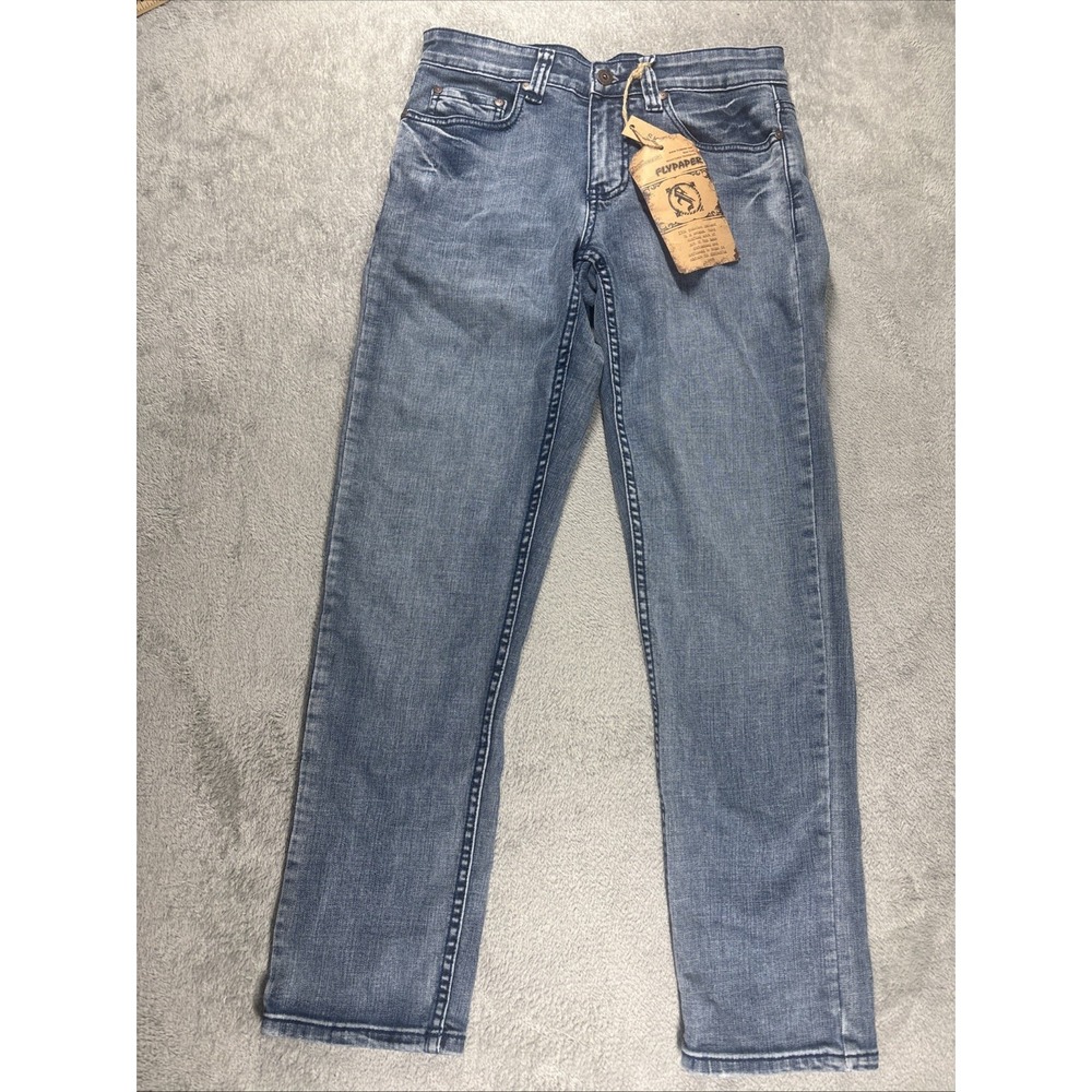 Flypaper Men's Stone Blue Denim Jeans Skinny 29W 30L New‎